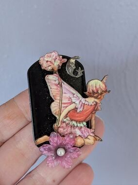 Whimsical Fairycore Multi Media Brooch Handmade Fairy Whimsigoth Pin Celestial